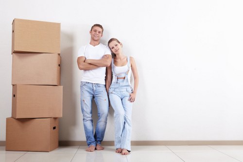 Local man with van service helping with a home move in House