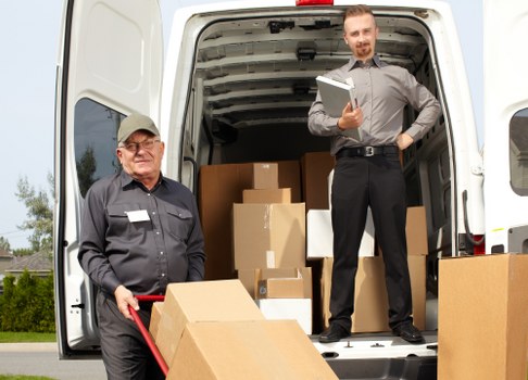 Office furniture and equipment prepared for local commercial move