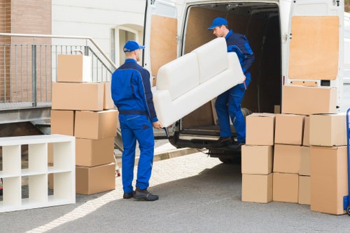 Packed household items ready for a house relocation