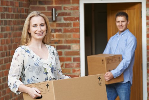 Team loading boxes and furniture during a local home move