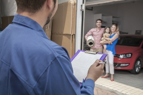 Illustration of a house removals complaint being logged