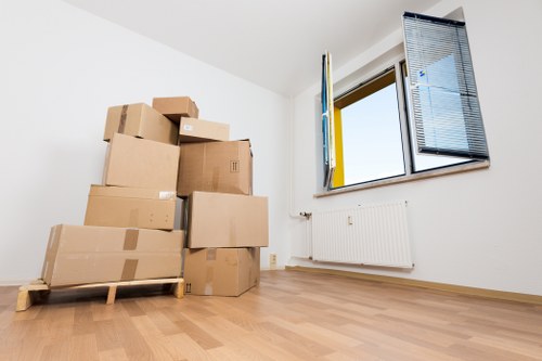 Furniture being safely prepared for transport during a house removal