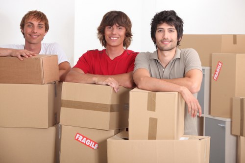 Local removal service loading boxes and furniture for a home relocation