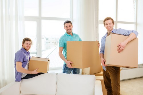 Professional furniture pickup in a residential property with limited access