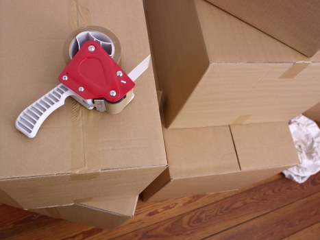 Local movers handling office items in a House business property